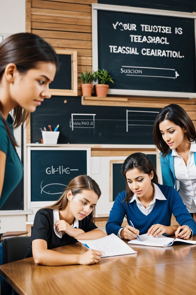 Act as a professional graphic designer and create an image of a social teacher with difficulty teaching classes
