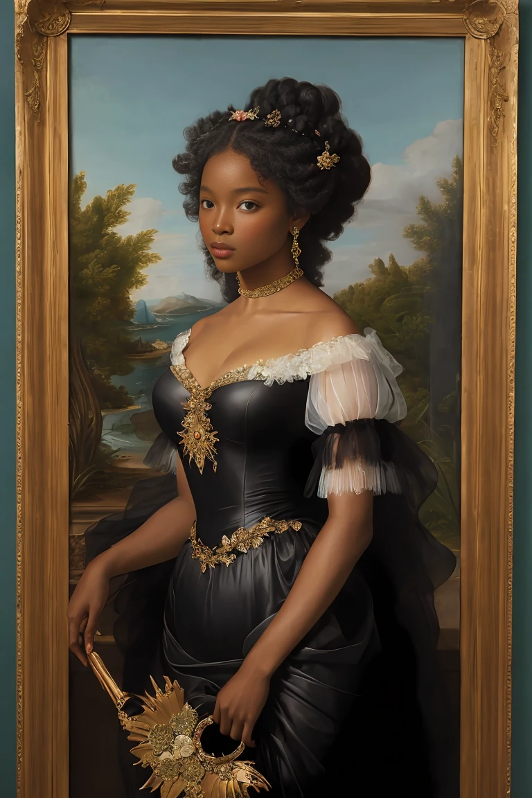 The Birth of Venus with ebony skin wearing a sheer dress, Paintings by Vigée Leblanc