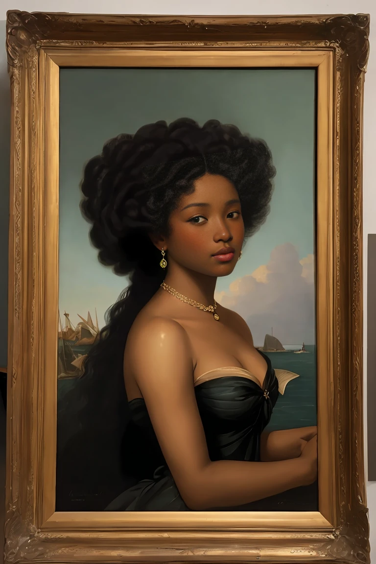 The Birth of Venus with ebony skin wearing a sheer dress, Paintings by Vigée Leblanc