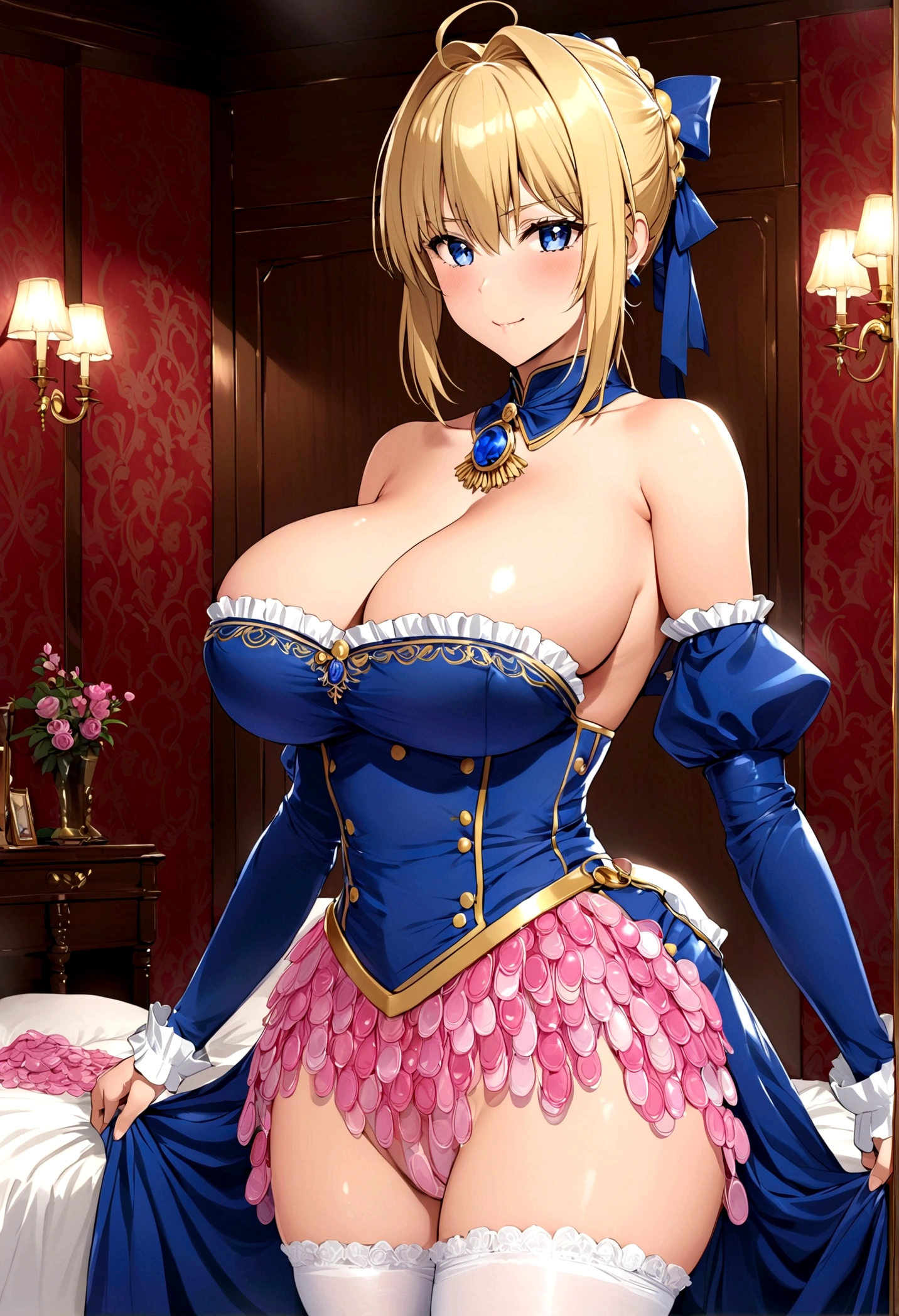 Saber big breasts noble outfit House made from condoms