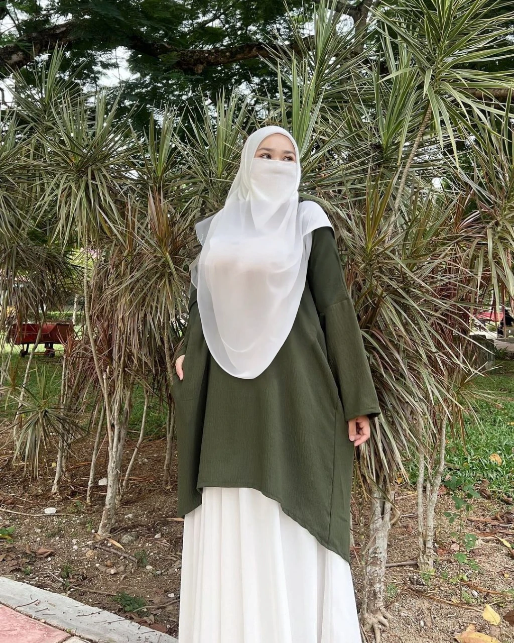 High resolution UHD, Improvement of quality, Soft lighting, Highly detailed, Very detailed on clothes, high quality clothes, Advanced Details, Sharp Focus, High resolution, Big Boobies, Big Breasts, Breasts Covered With Hijab and Dress, Real clothes, Real Lighting, Same clothes, Same dress With Big Breasts, Big Boob Undershirt Covered, A Girl Wearing Niqab