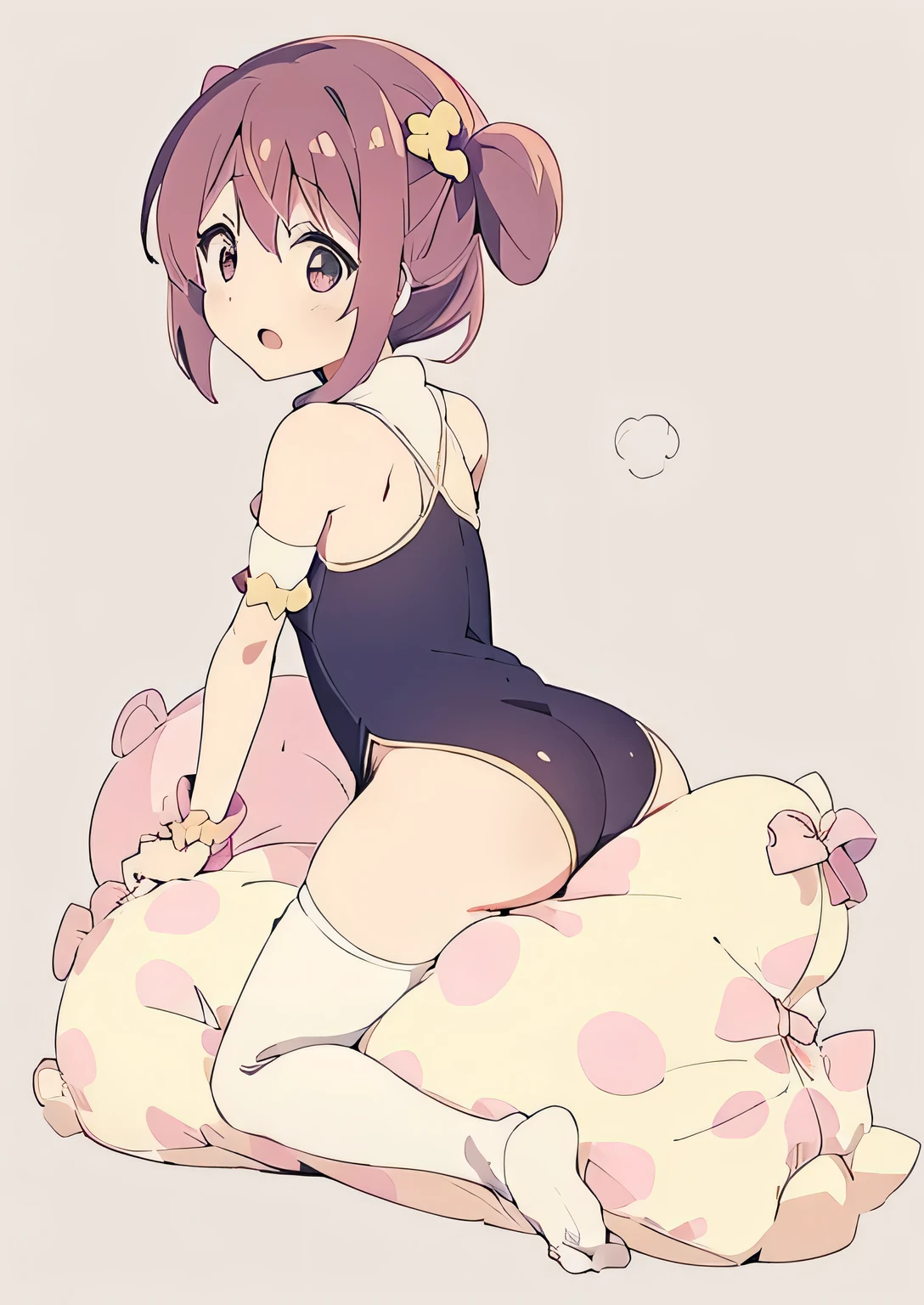 （best quality， masterpiece），mine   , details), (Light and shadow oxtail  , bed background, Cute girl posing on pillow ，Pillow,（piles of Pillow），Upholstered，（（four poster bed）），Soft pillow quotation，Lots of Pillow，（Pillow），The love surrounding the protagonist，steam，Luxury Pillow），（luxury bed），（Gorgeous pattern pillow），luxurious pillow，（bedroom ），pillow ，hump，open mouth，red eyes ,  kneeling,（Love around the protagonist），（Steaming hot），（pillow）,Four poster bed，Canopy bed，Lots of pillow heads，princess bed  , frilled pillow  ,   long hair  ,  frilled pillow ,  (pink polka dot pillow)