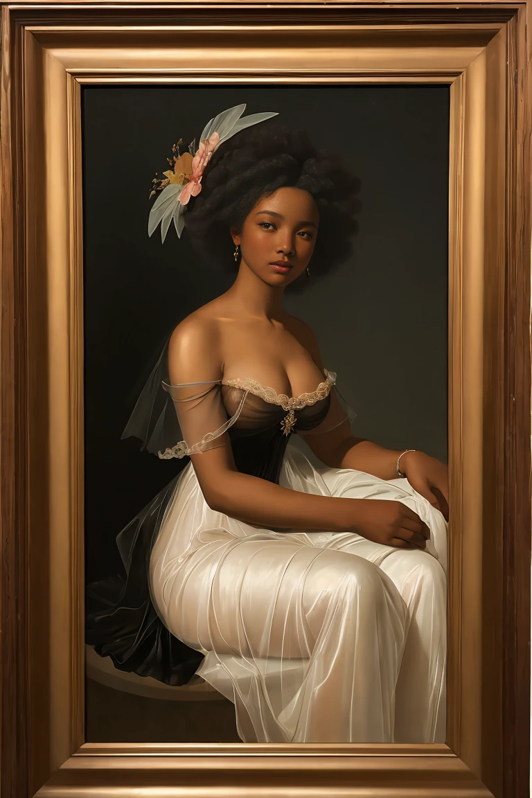 The Birth of Venus with ebony skin wearing a sheer dress, Paintings by Vigée Leblanc