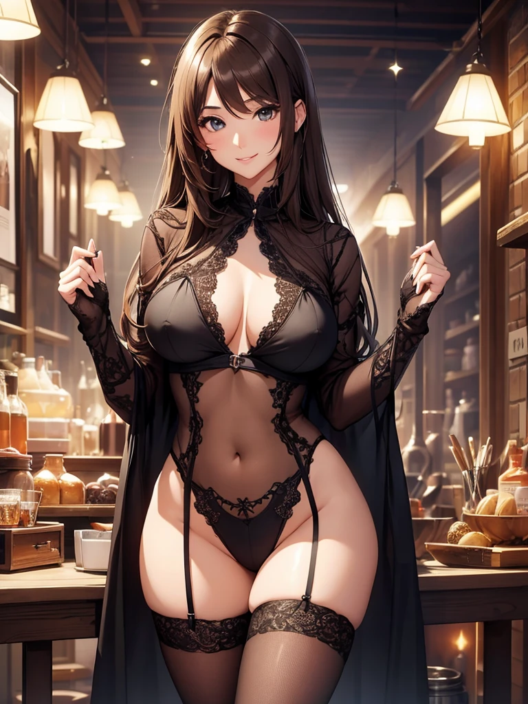 Beautiful Woman 
　Beautiful bodystocking  ベッドルーム
　Light　黒Brown Hair　smile　　magic Masterpiece Night　Magic sexy, extremely beautiful 22歳　Big Breasts Beautiful Eyeagical gentle lighting    涙　cowboy shot  