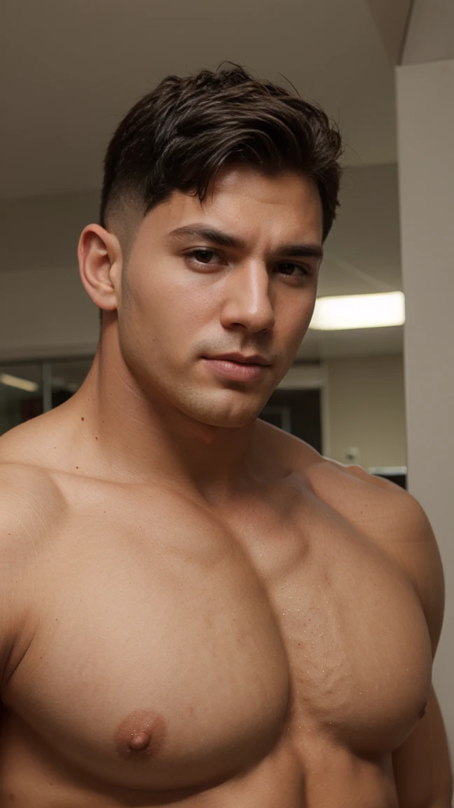 Yummy undercut hair,,bara pecs, naughty face, male, hot Men,big huge pecs, huge pecs 