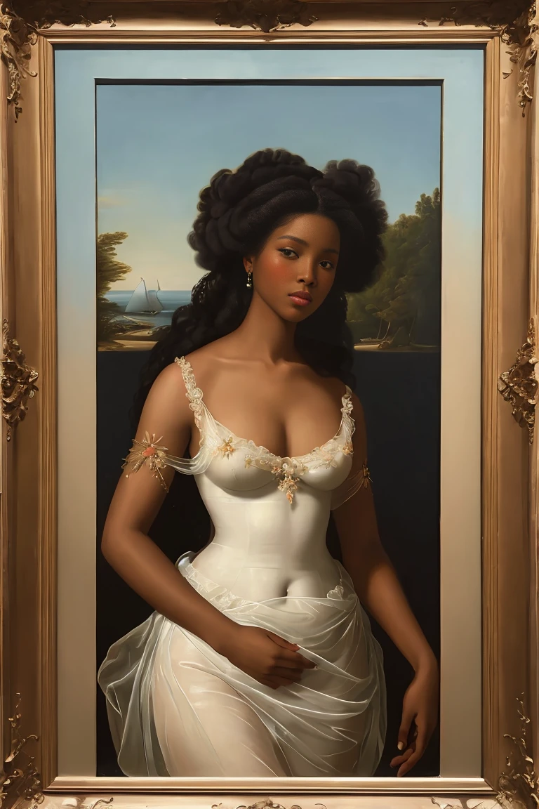The Birth of Venus with ebony skin wearing a sheer dress, Paintings by Vigée Leblanc