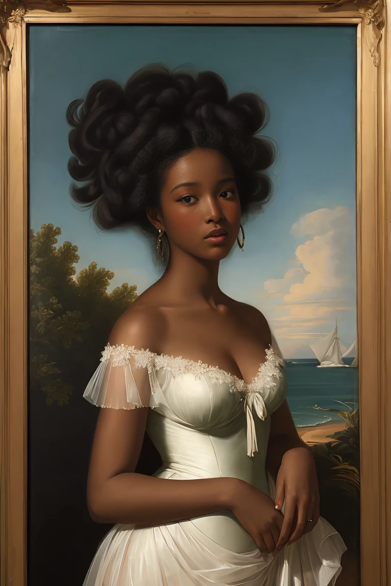 The Birth of Venus with ebony skin wearing a sheer dress, Paintings by Vigée Leblanc