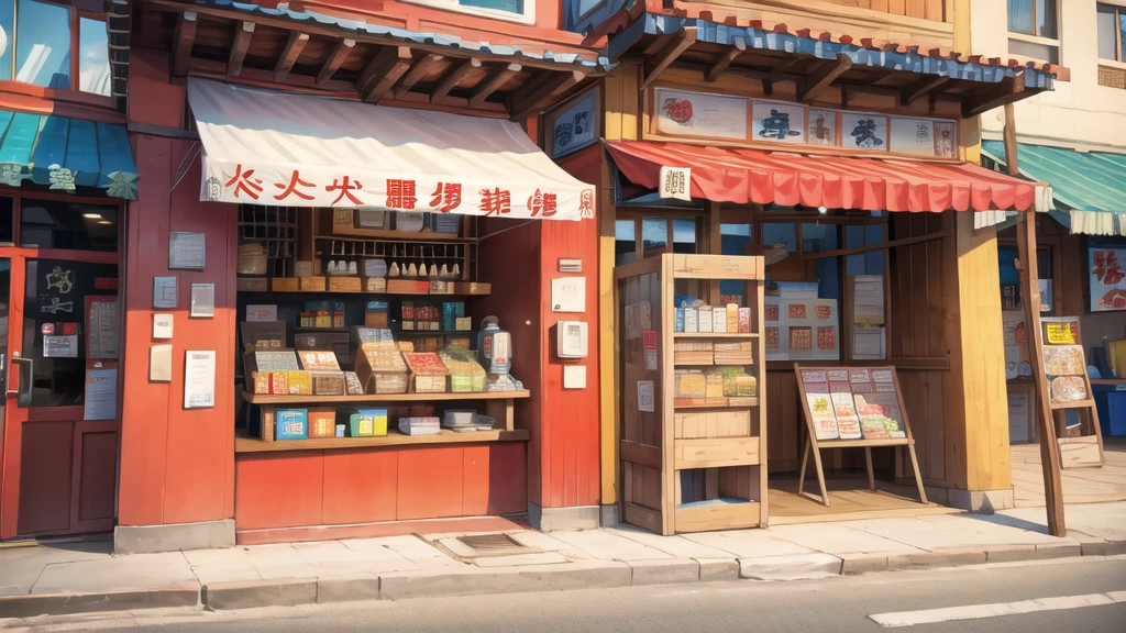 In front of the noodle shop