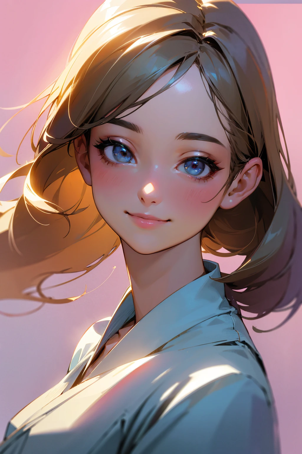 Photorealistic、Highest quality、Highest Resolution、Highest quality、8K、1人のBeautiful woman、Beautiful woman、Beautiful woman、Delicate face、smile、Smile、looks fun、Upscaling、Beautiful background、