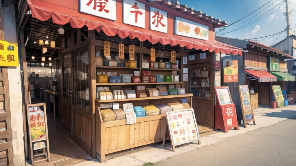 In front of the noodle shop