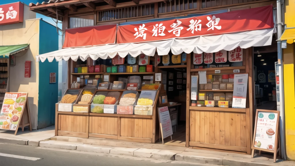 In front of the noodle shop