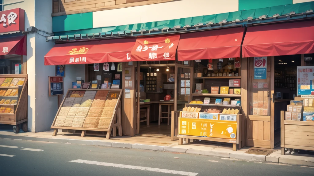 In front of the noodle shop