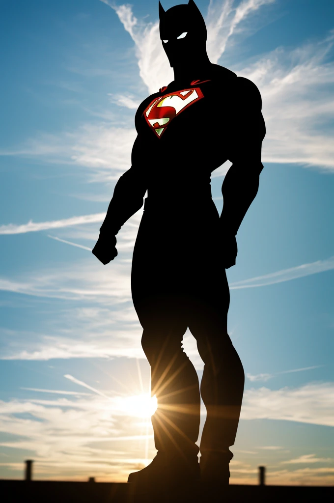 Create a very easy animated white silhouette of a very animated superhero