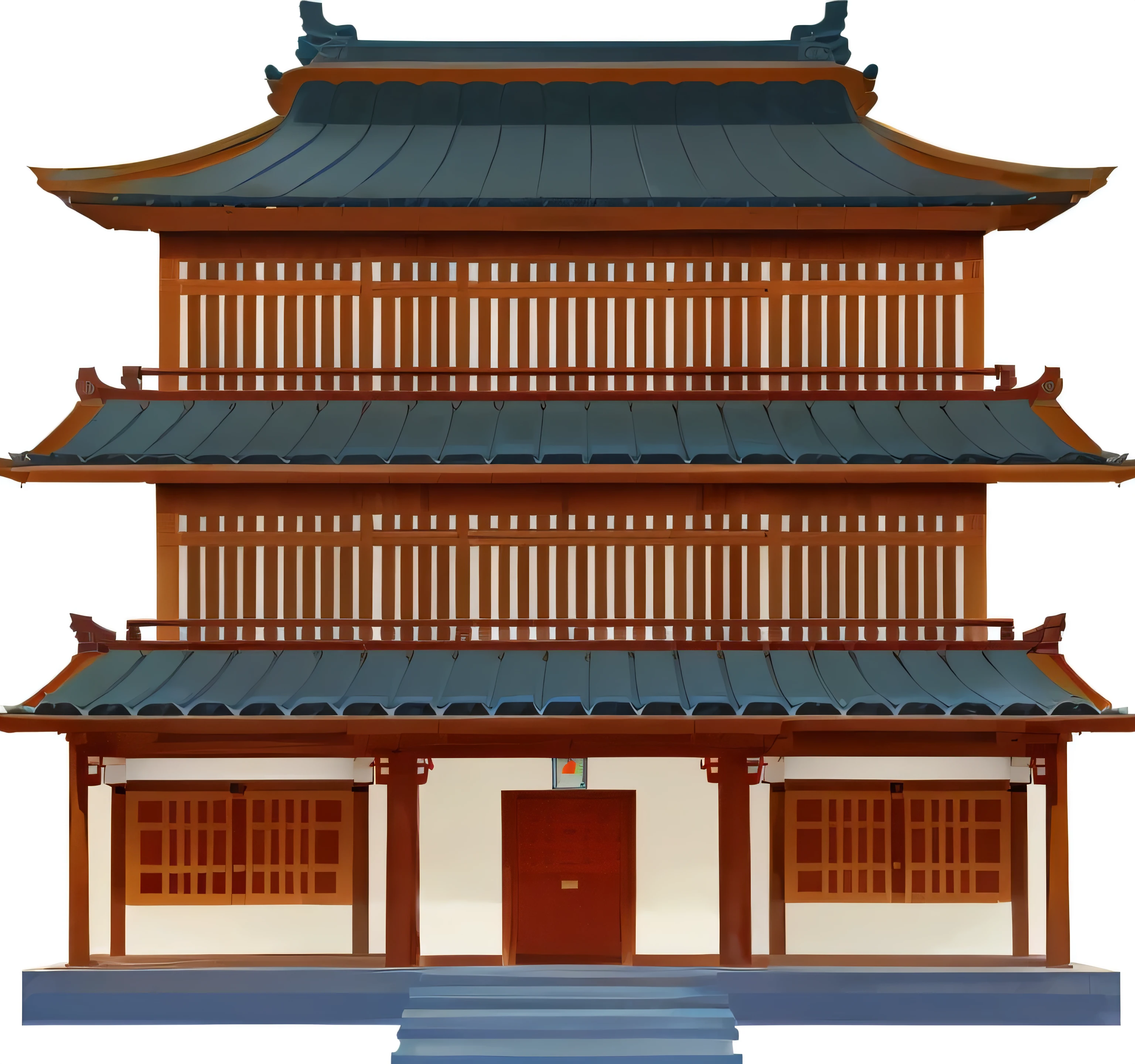 a cartoon illustration of a pagoda with a blue roof, an extremely detailed building, european japanese buildings, japanese temple, japanese house, zen temple background, ancient japanese architecture, temple background, background depicting a temple, a temple, japanese temples, japanese architecture, chinese building, japanese town, inspired by Tōshi Yoshida, temple, digital painting of a pagoda