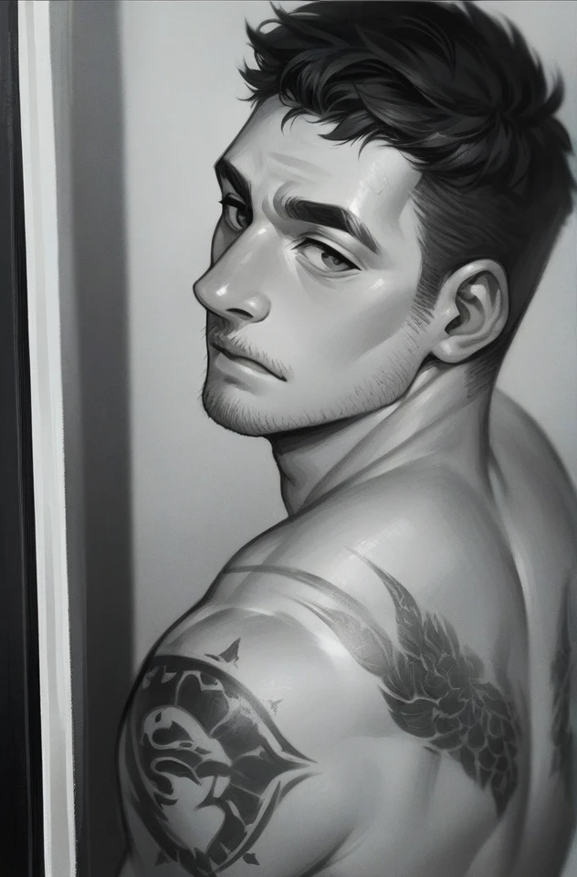 Beautiful man, perfect back, Detailed nose, HD quality, digital art, humanoid