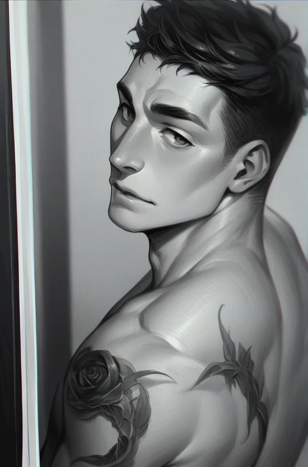 Beautiful man, perfect back, Detailed nose, HD quality, digital art, humanoid