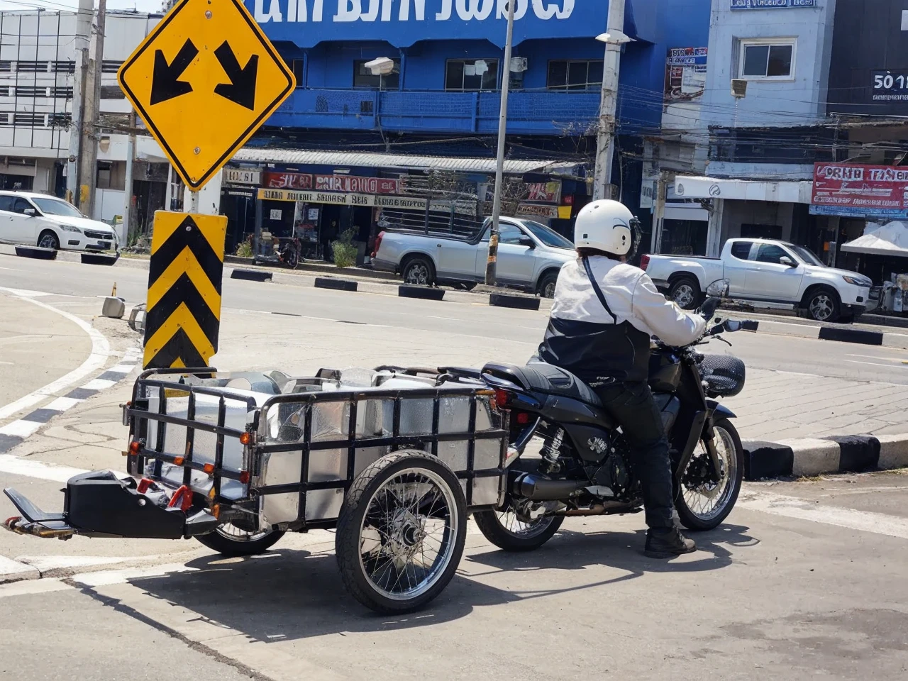 Motorcycle towing trailer