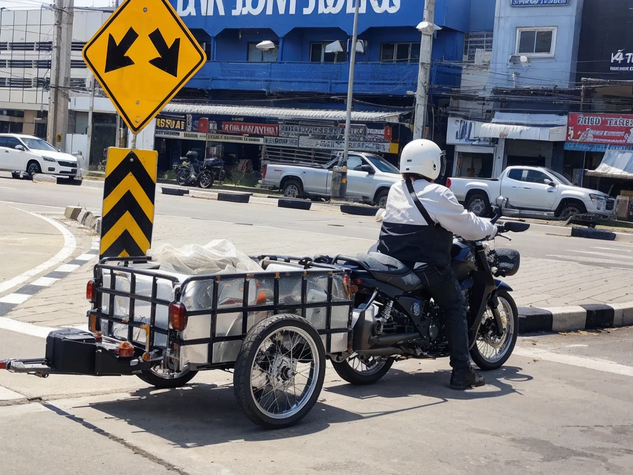 Motorcycle towing trailer