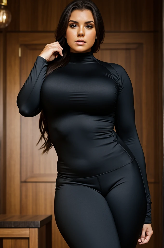 Large busted woman in tight clothing