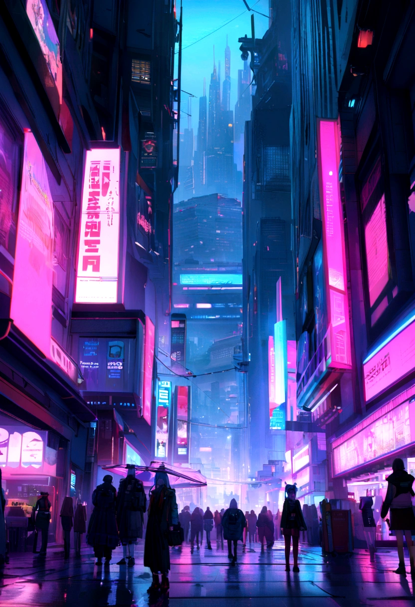 Night city with a big tower, com uma placa in neom escrito "Creators Company" in , Em uma cidade cyberpunk futurista com letreiros in neom escrito[Creators Company], Cyberpunk Futurista Pricing, Earthation and Beeple Updates, In Fantasy SF City, sci-fi cyberpunk city street, Bustling Cyberpunk City, 3d rendering beep sound, cininatic beeple, cyberpunk city hall, ビープルスタイルin