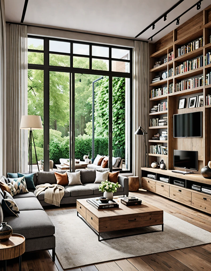 Interior design, Very detailed wide-angle architectural photograph,
Here’s an optimized English prompt for creating an interior design rendering based on your specified conditions:
"Create an interior design rendering of a cozy living room that includes the following elements:
The space should be filled with numerous magazines and small decorative items, creating a lived-in and personalized atmosphere.
Include a comfortable sofa and a hammock for seating options.
The living room should be compact and intimate, maximizing the use of space.
The interior design should feature a wood-based aesthetic, incorporating wooden furniture, shelving, and accents throughout the room.
Ensure the design captures the warmth and charm of a small living space, with attention to detail in the arrangement of magazines and small items. The overall atmosphere should be inviting and comfortable, with a harmonious blend of functional and decorative elements.