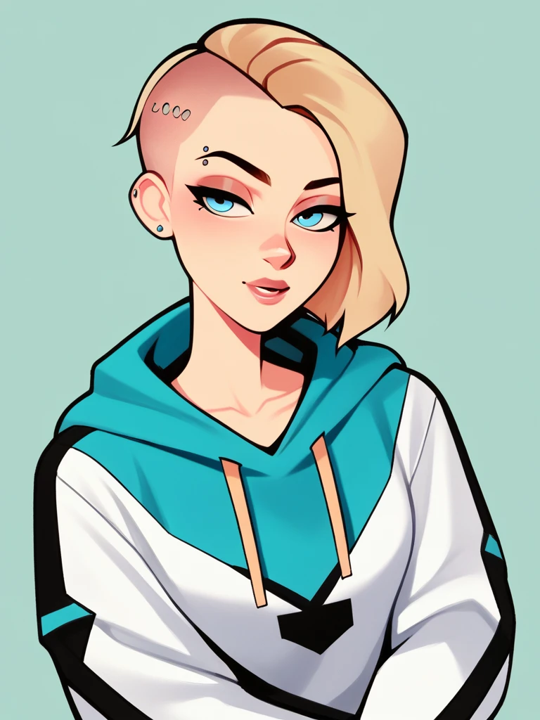 score_9, score_8_up, score_7_up, score_6_up, score_5_up, score_4_up,
BREAK
1 girl, gwen stacy, light blue eyes, shaved head, blonde hair, hair