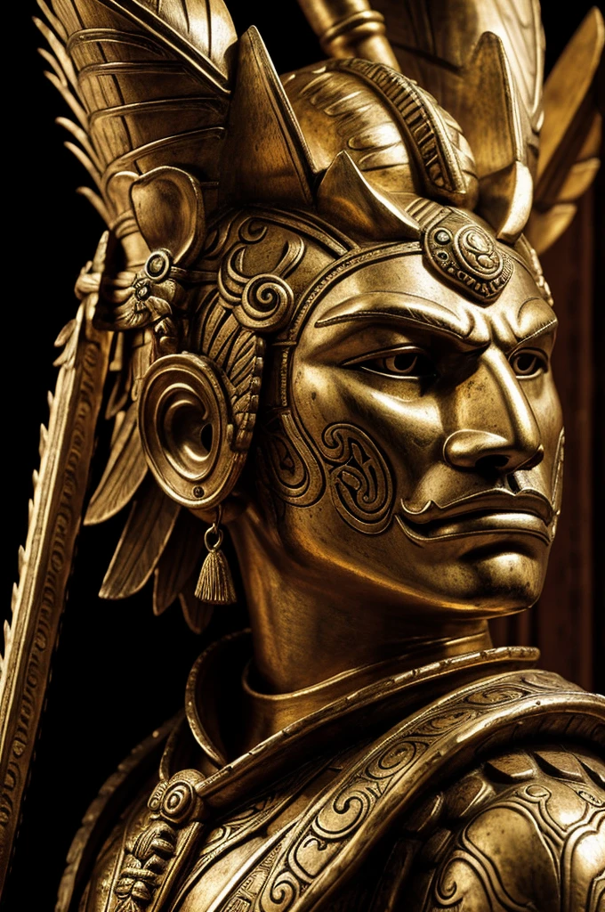 Jaguar warrior with plume Mayan jaguar head baroque style realism details impressive high quality 