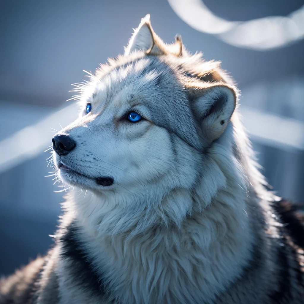 Wolf，howling，Real，blue eyes