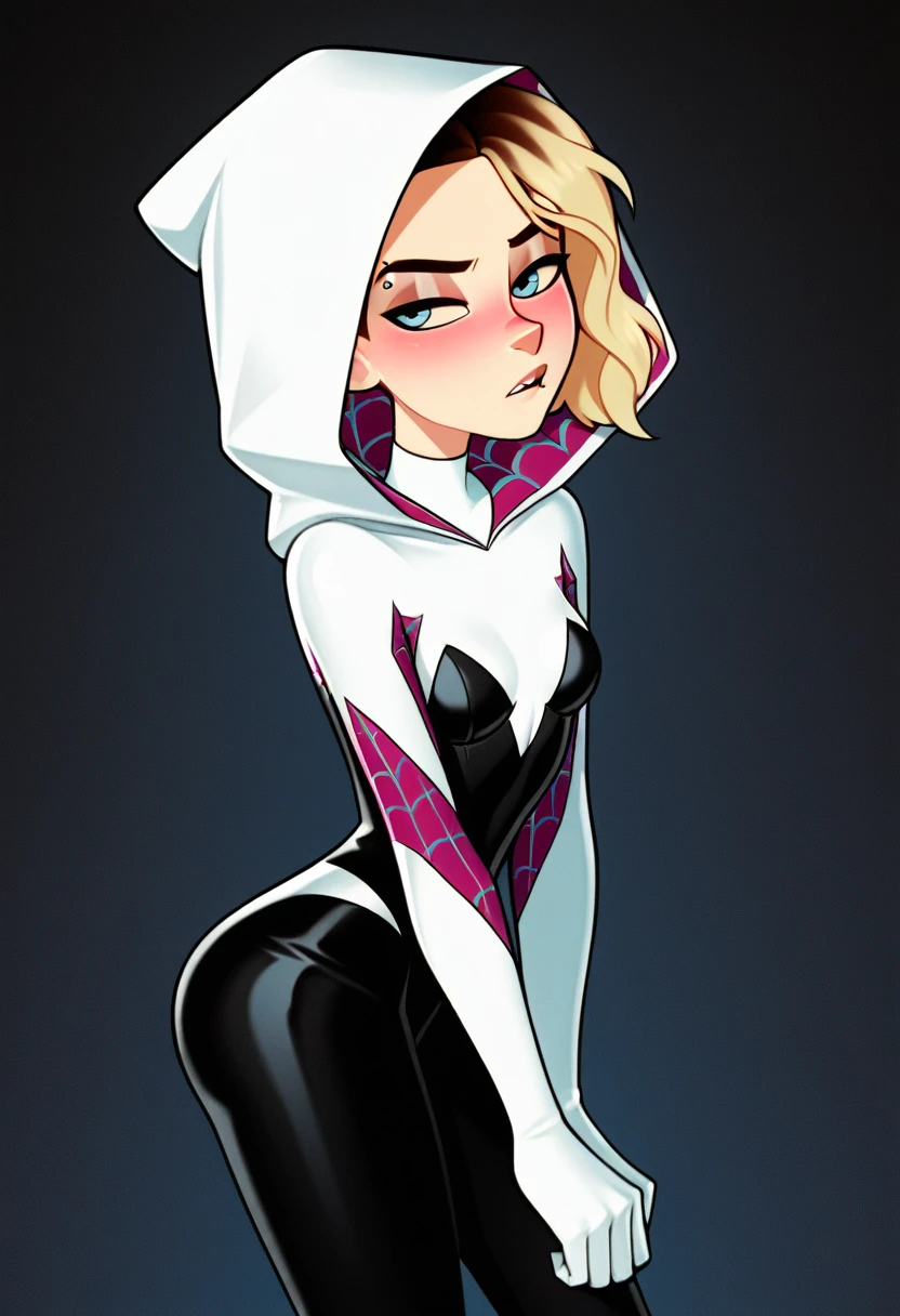 Gwen Stacy as spidergwen, hood, santa hat