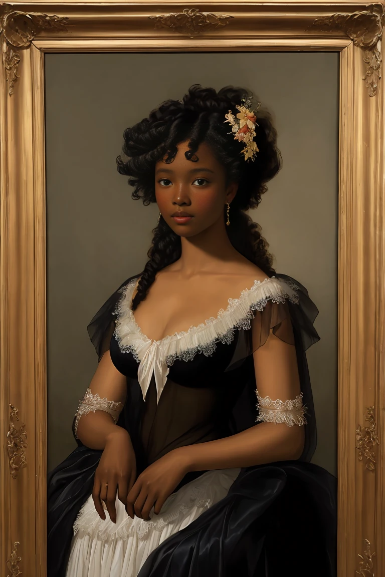 The Birth of Venus with ebony skin wearing a sheer dress, Paintings by Vigée Leblanc