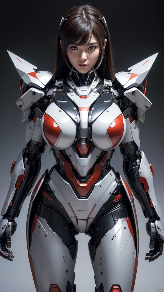 Textured skin, Super Detail, high details, High quality, Best Quality, hight resolution, 1080p, hard disk, Beautiful,(Super Heroine), Missile,beautiful cyborg woman,Mecha Cyborg Girl,Battle Mode,Girl with a Mecha Body,She wears a battle cyborg mech with a weapon,Fulll body Shot