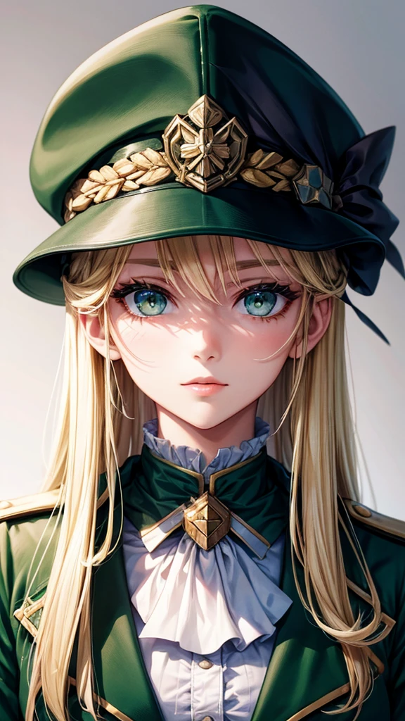 Marie , Blonde Hair , Green Eyes , BC Freedom Military uniform, hat ,