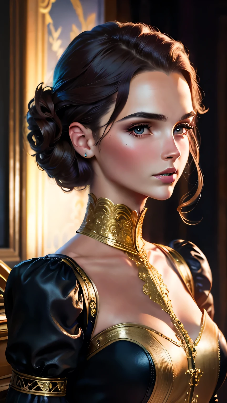 masterpiece, Highest quality, (8K wallpapers incorporating highly detailed CG), (Highest quality), (Best illustrations), (Best Shadow), (Stable Diffusion Model), Violet Evergarden, Sparkling, beautiful, victorian style bedroom, Dynamic Lighting, Written boundary depth、((Upper body portrait))、Upper body portrait