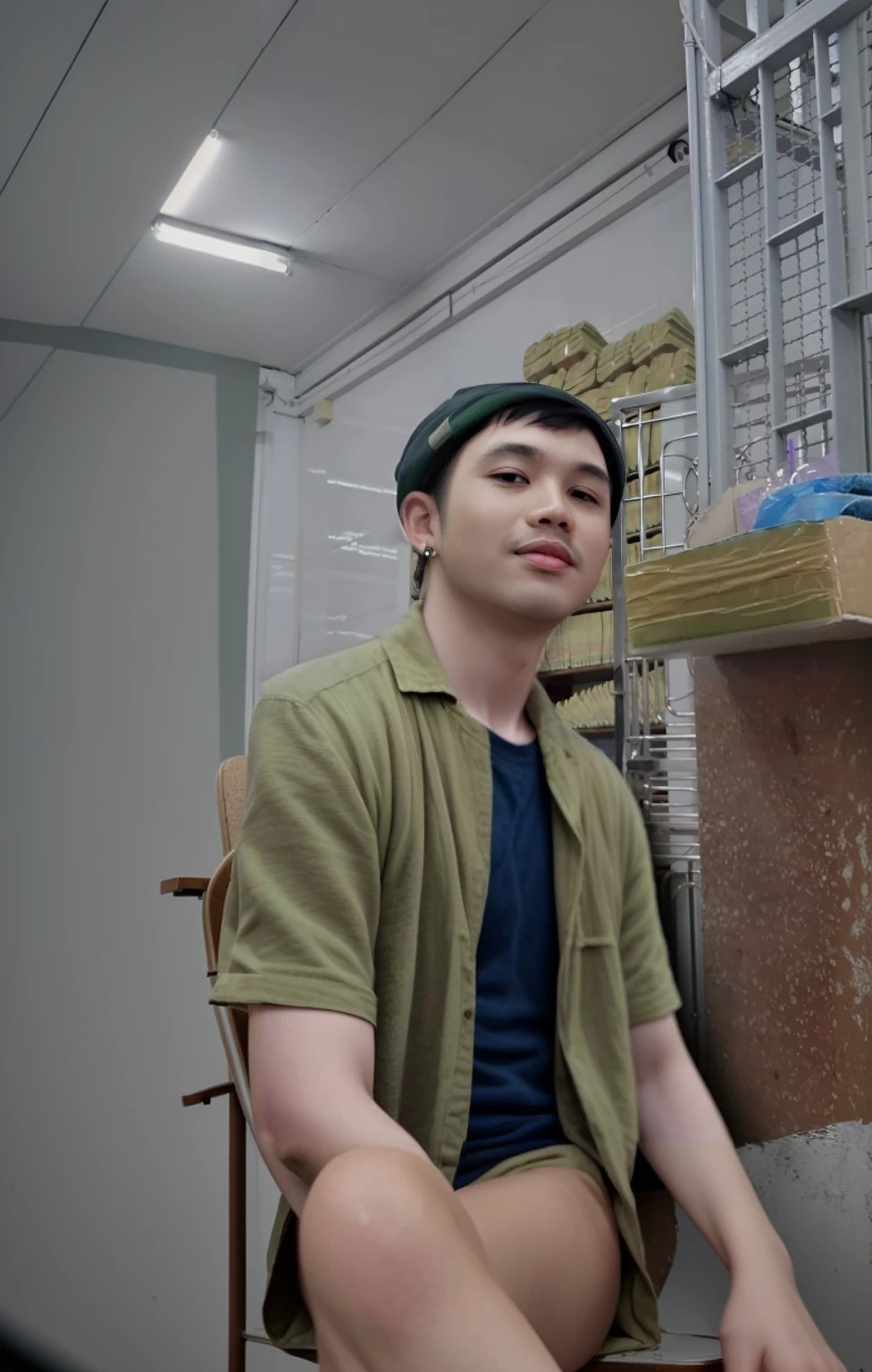 1 girl,land of life,sit,cross your legs,chair