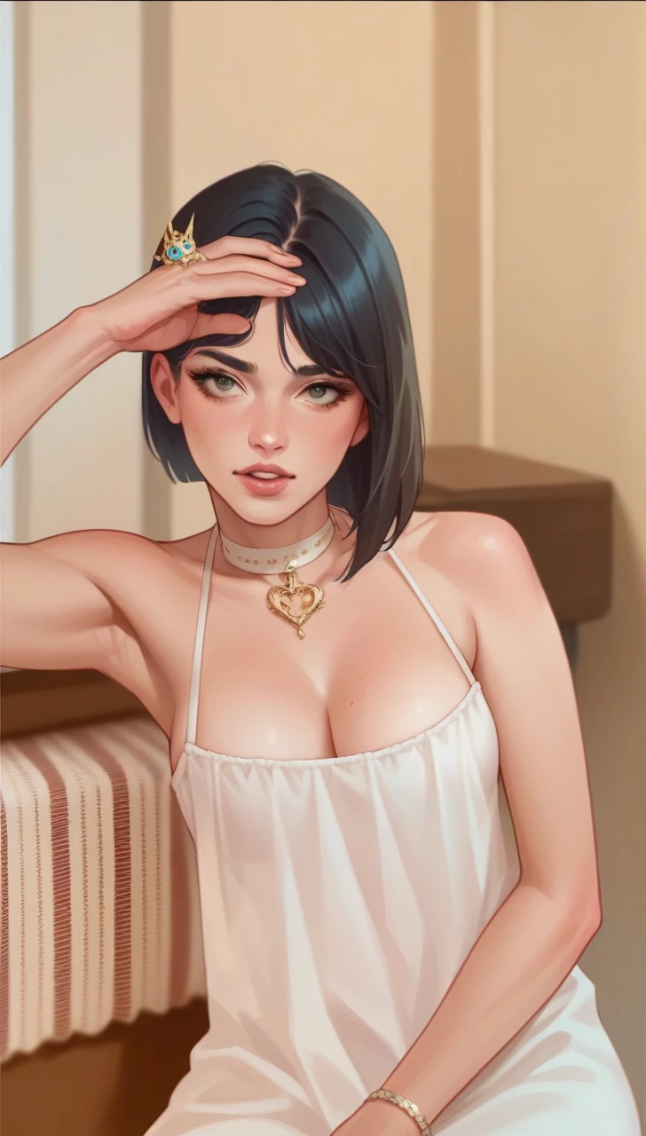 Create an image of a model confidently walking down a bustling urban street. She is wearing modern, stylish clothes that showcase the latest fashion trends. Her outfit combines bold patterns with sleek, minimalist elements, and she pairs it with fashionable accessories. The city background is vibrant, filled with life and movement, highlighting the dynamic energy of the scene.