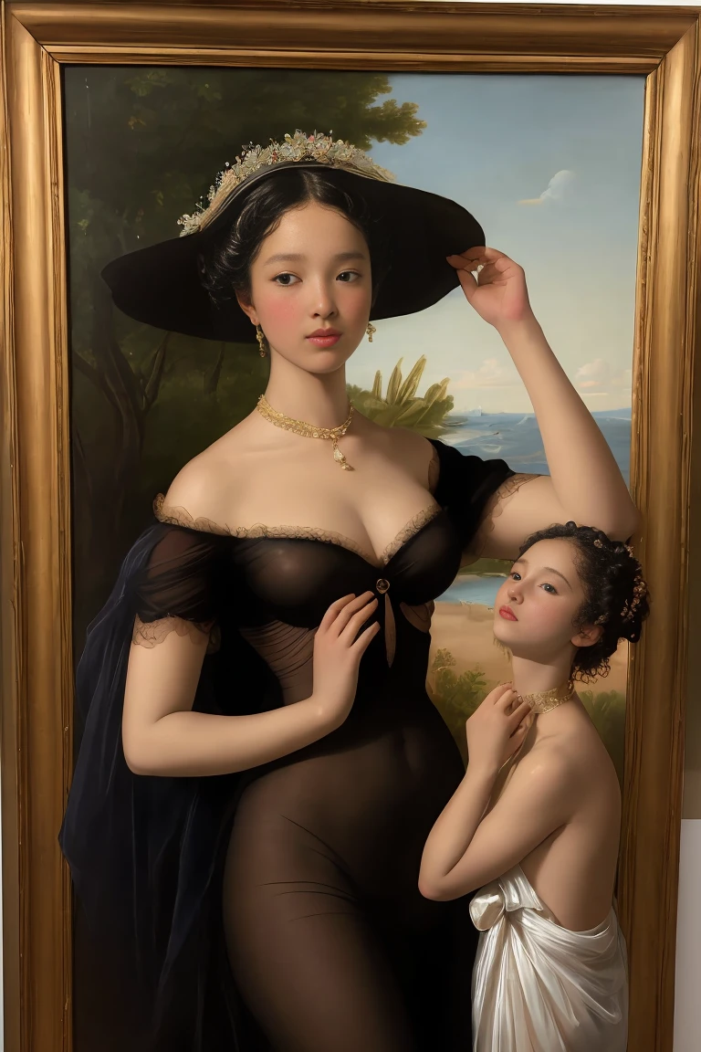 The Birth of Venus with ebony skin wearing a sheer dress, Paintings by Vigée Leblanc