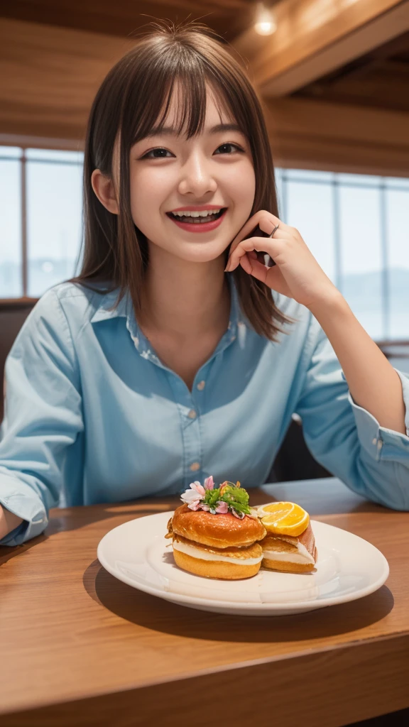 (8K, Ultra-high resolution, Highest quality, Tabletop:1.2),(18-year-old:1.2)、(Insincere laughter)、(avert your eyes)、8K、Japanese girl's life々Beautiful portrait、Photorealistic、Ultra-high resolution、Highest quality、 (Big Breasts, Cleavage:1.2),(Swimsuit :1.3)、(From below:1.2)、Sit on a chair、Arms crossed、(Panty shot:1.2)、(High-end cafe:1.4) break (Natural skin texture、Detailed skin、Hyperrealism、Ultra Sharpness)、Intricate details、Depth of written boundary、Dim lighting、Korean Idol、Nogizaka Idol、38 years、Super huge 、Gravure idol pose、、Fashion model posing、big、Indoor swimming pool、Large protruding breasts、frontage、Stand upright