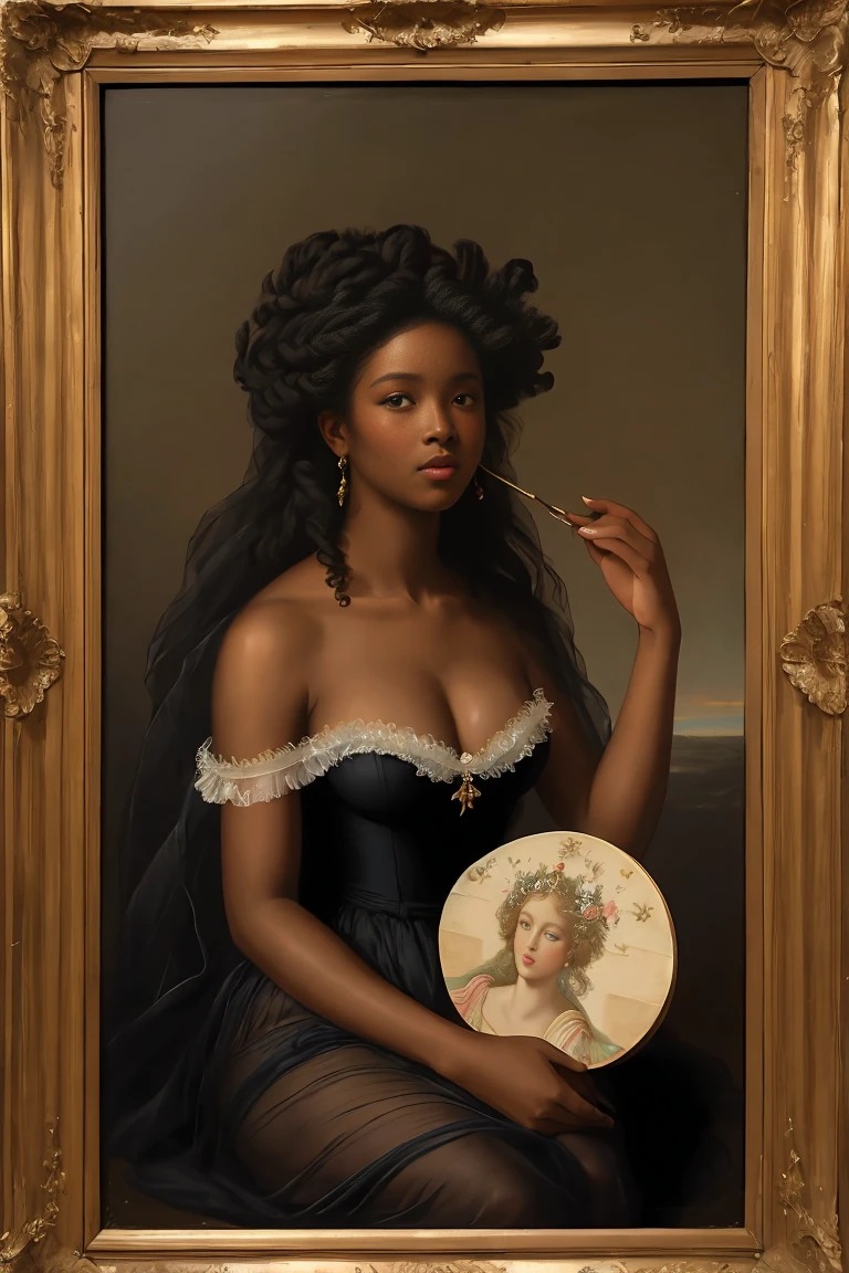 The Birth of Venus with ebony skin wearing a sheer dress, Paintings by Vigée Leblanc