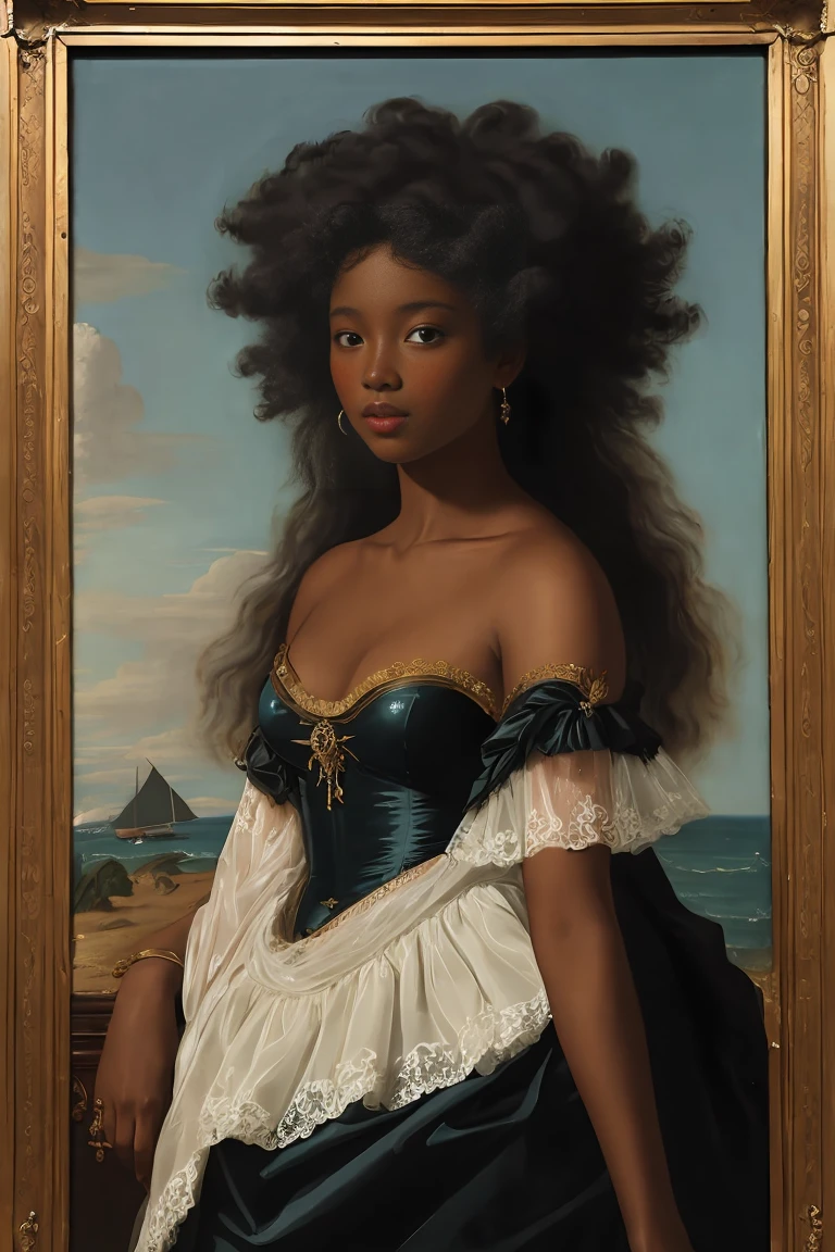 The Birth of Venus with ebony skin wearing a sheer dress, Paintings by Vigée Leblanc