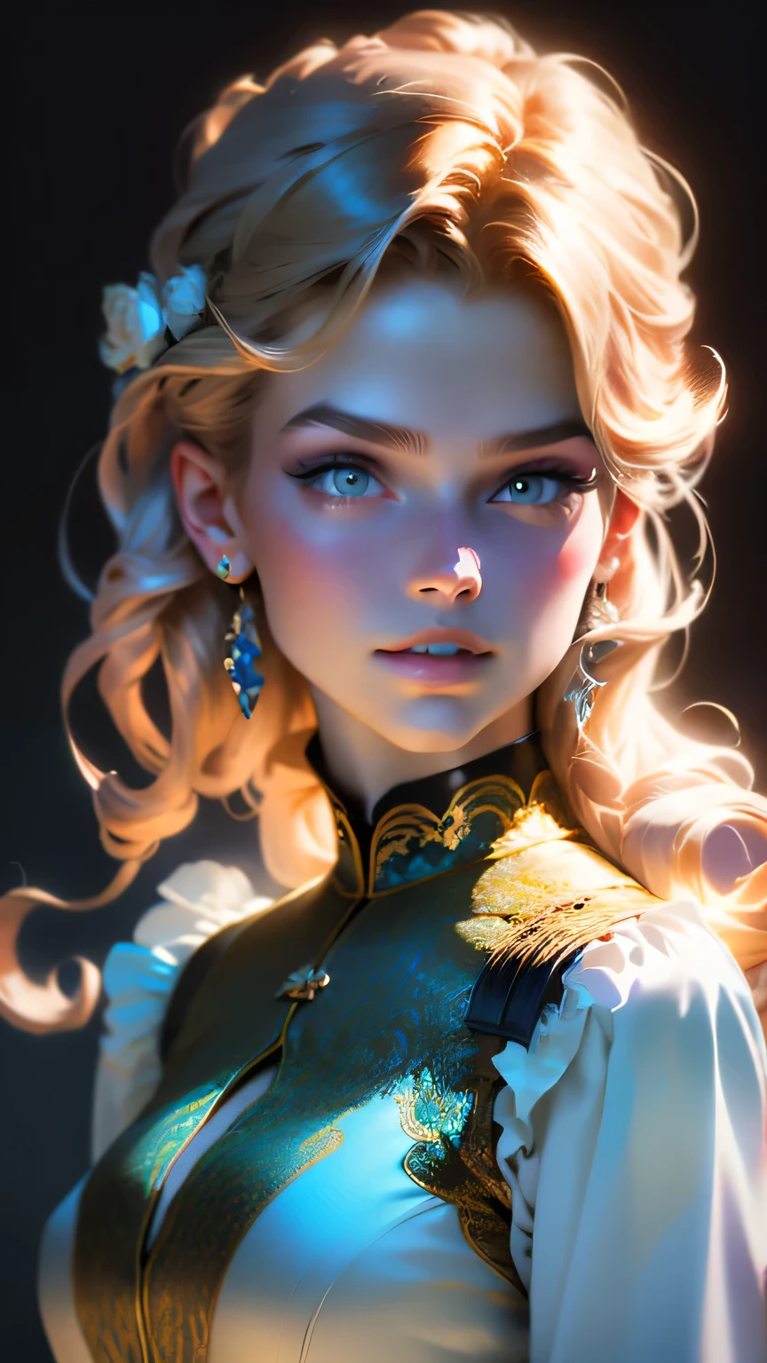 masterpiece, Highest quality, (8K wallpapers incorporating highly detailed CG), (Highest quality), (Best illustrations), (Best Shadow), (Stable Diffusion Model), Violet Evergarden, Sparkling, beautiful, victorian style bedroom, Dynamic Lighting, Written boundary depth､((Upper body portrait))､Upper body portrait