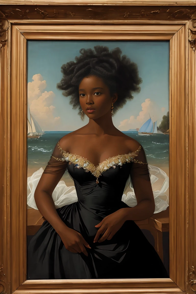 The Birth of Venus with ebony skin wearing a sheer dress, Paintings by Vigée Leblanc