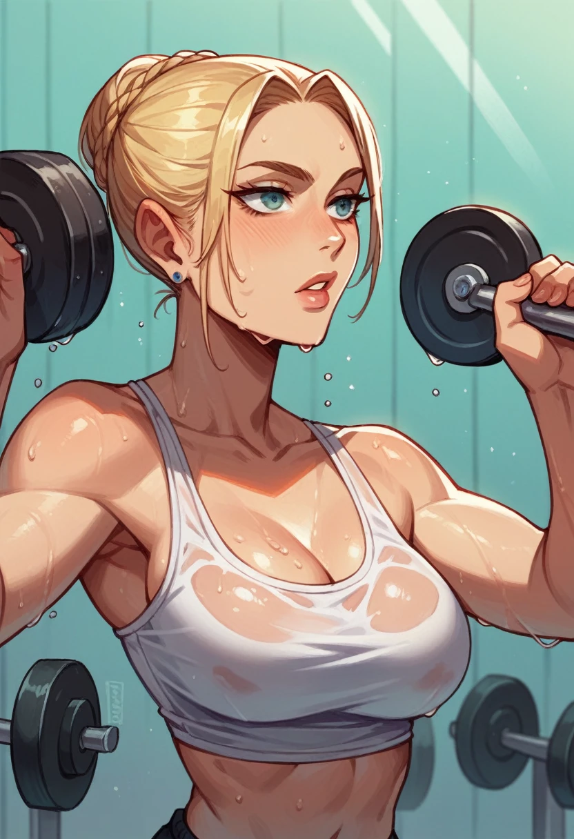 Nina Williams working out wet