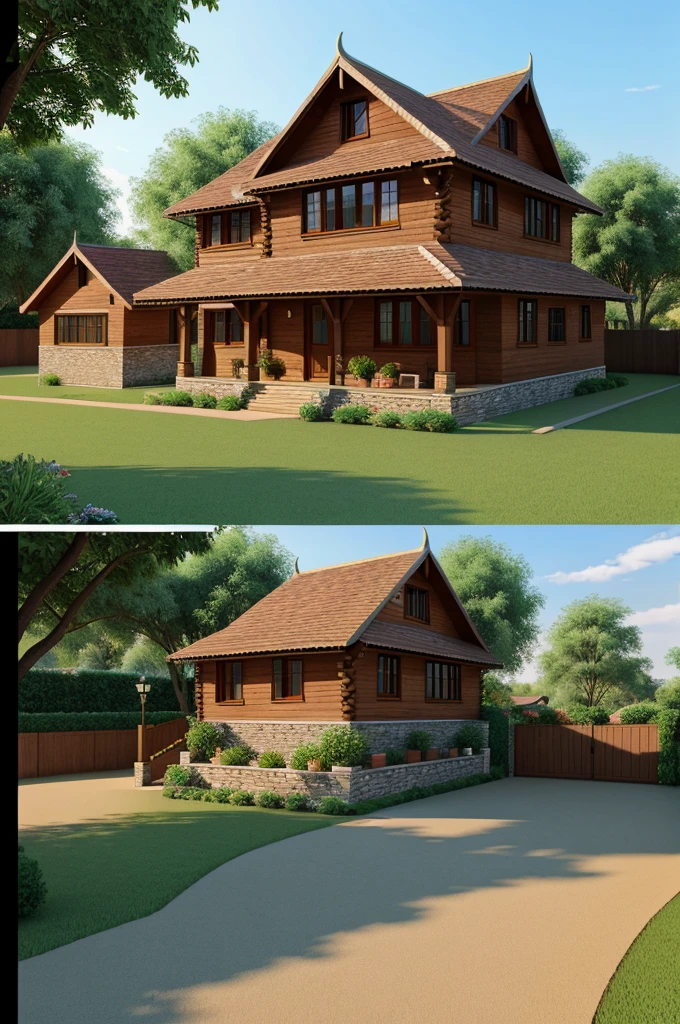 Beautiful village house 3d images