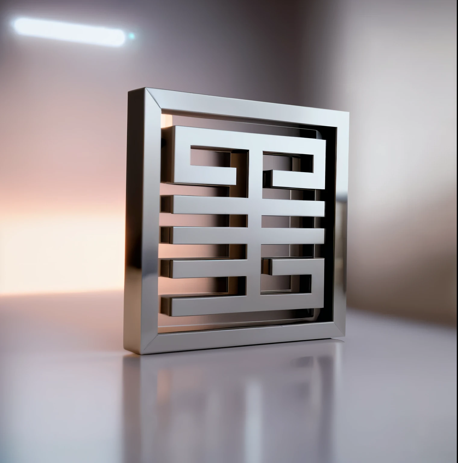 a metallic logo, clean background, 3d render, high detail, photorealistic, industrial style, minimalist, sleek, sophisticated, elegant, shiny metal, chrome, aluminum, silver, reflective, sharp focus, cinematic lighting, volumetric lighting, dynamic shadows, glowing edges, cinematic framing, ultra-detailed, hyper-realistic, (best quality,4k,8k,highres,masterpiece:1.2),ultra-detailed,(realistic,photorealistic,photo-realistic:1.37)
