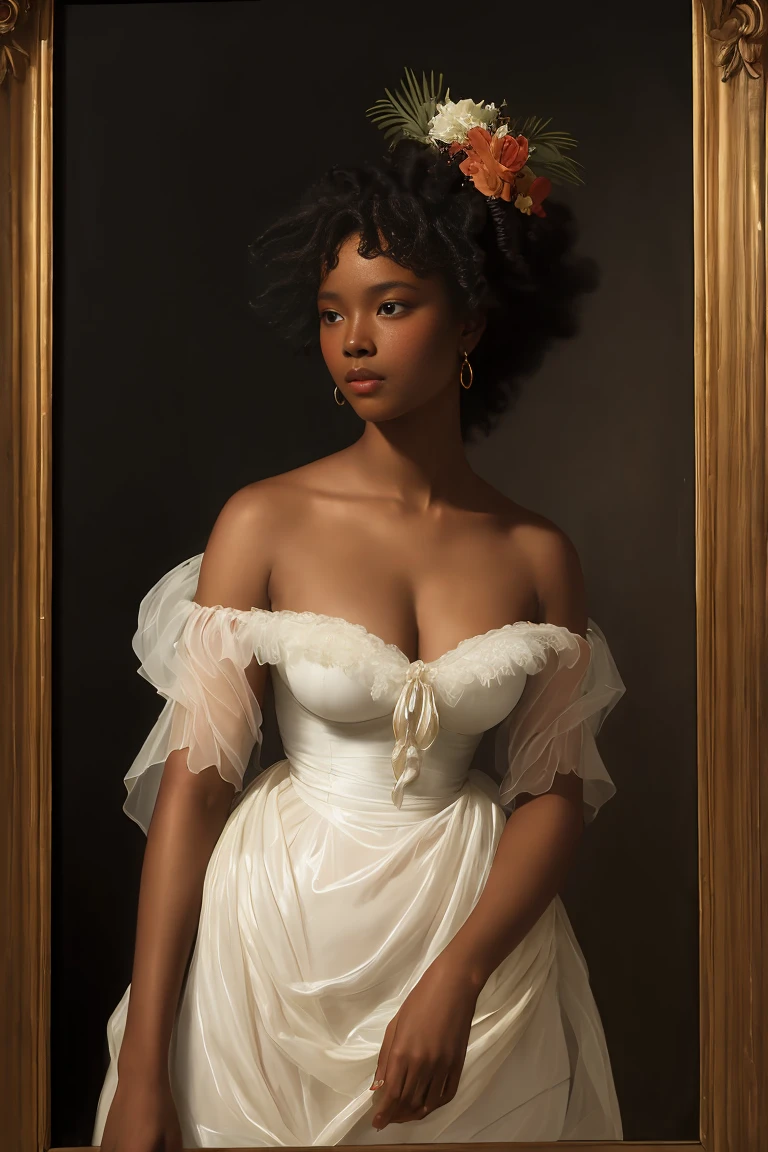 The Birth of Venus with ebony skin wearing a sheer dress, Paintings by Vigée Leblanc