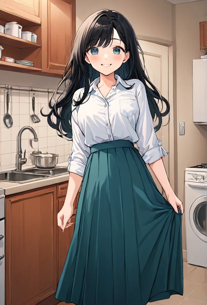 detailed illustration (side view),dynamic angle,ultra-detailed, illustration, pose for the camera, smiling at viewer, clean line art, shading, anime, 2020’s anime style, detailed eyes, detailed face, beautiful face,
Anime, 2d anime, cartoon anime, detailed illustration, dynamic angle, ultra-detailed, illustration, full body shot, 1girl, night time, 1950’s stay at home wife, button up blouse and long skirt, anime half closed eyes. A knowing smile, standing in kitchen, domestic goddess, long black hair, hair down, white American woman, well endowed, wholesome yet sexy, motherly, nurturing, MILF, button up blouse, long skirt