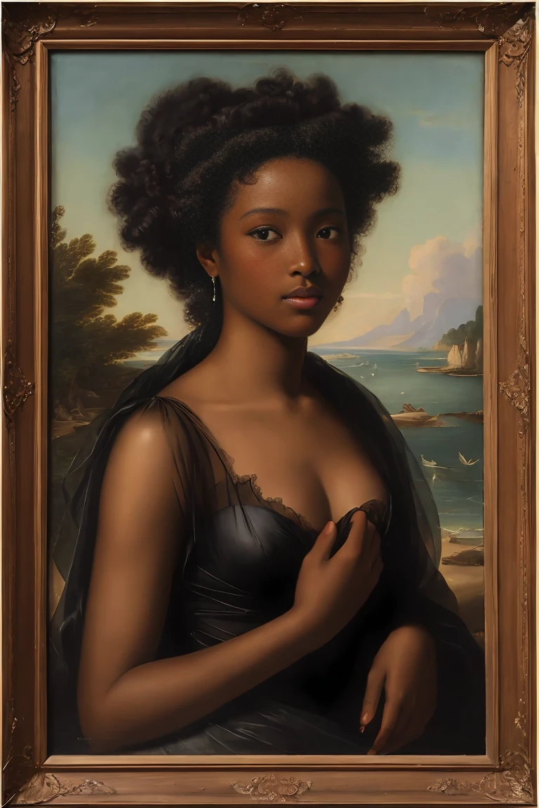 The Birth of Venus with ebony skin wearing a sheer dress, Paintings by Vigée Leblanc