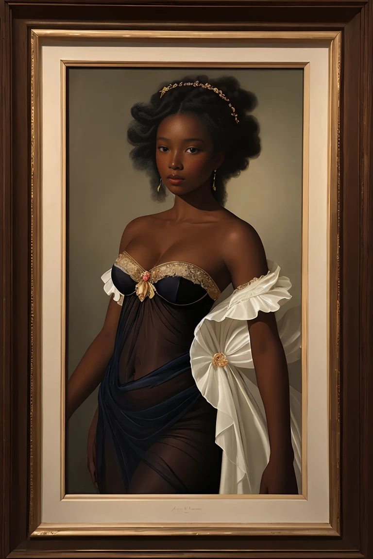 The Birth of Venus with ebony skin wearing a sheer dress, Paintings by Vigée Leblanc