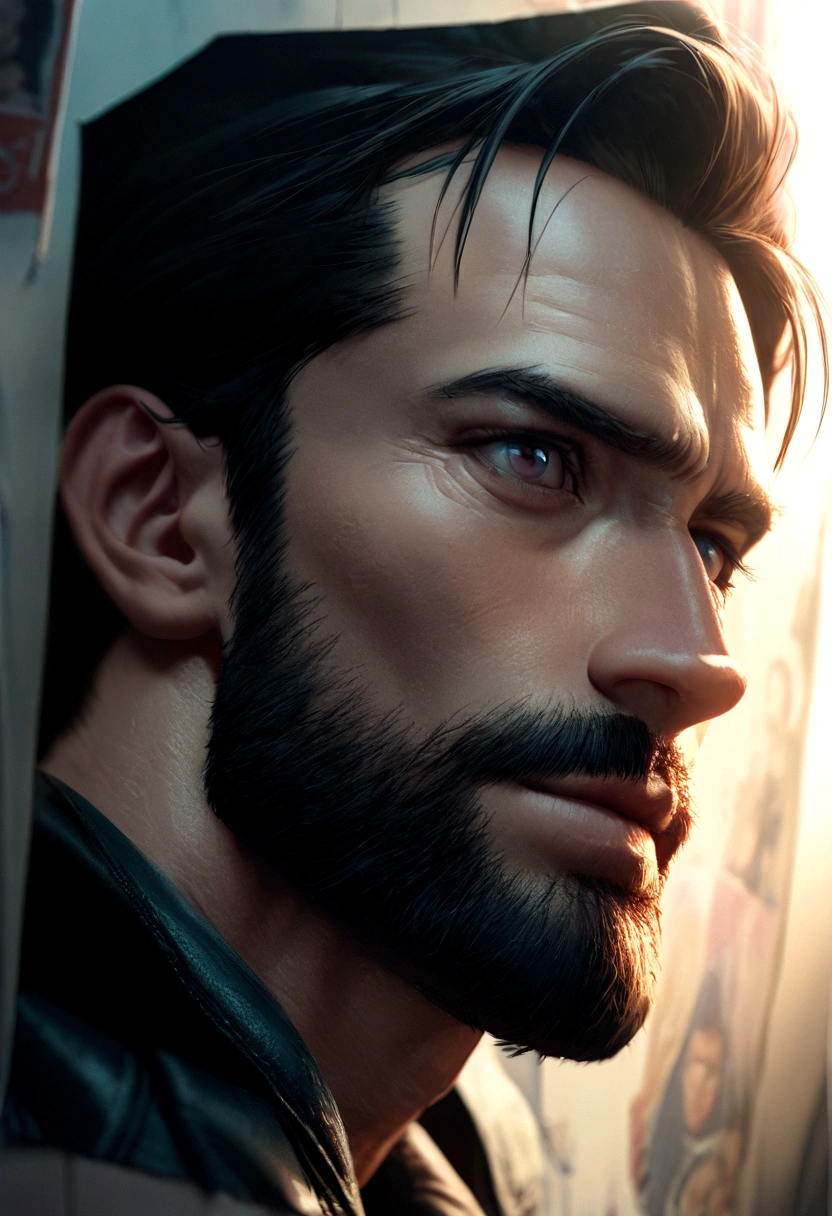 Hugh Jackman as wolverine, vhs effect, (poster:1.6), poster on wall, nostalgia, movie poster, portrait, close up
(skin texture), intricately detailed, fine details, hyperdetailed, raytracing, subsurface scattering, diffused soft lighting, shallow depth of field, by (Oliver Wetter)