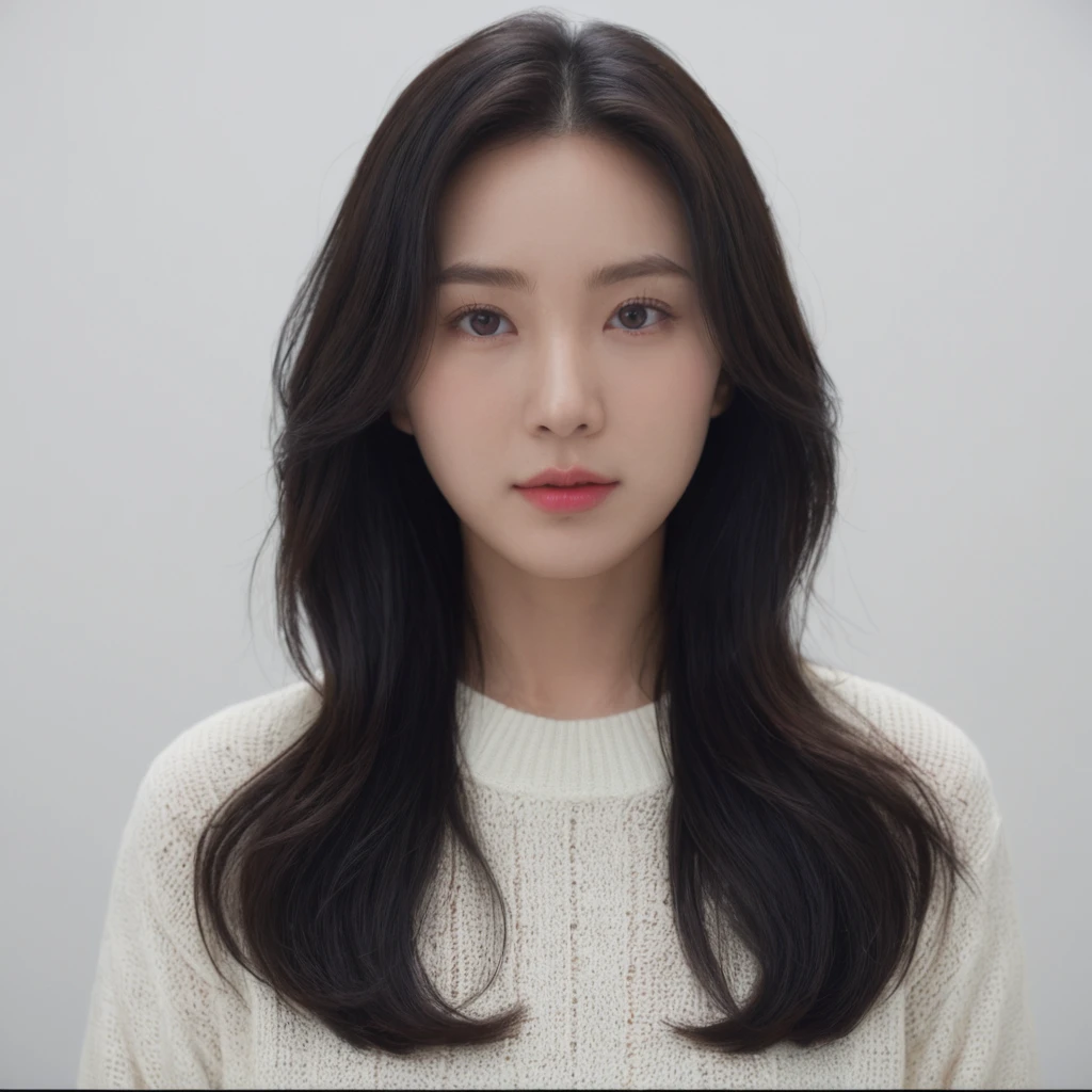 Best Quality, 8k, Masterpiece, (Portrait: 1.3), (photo realistic:1.4), (hyper realistic:1.4), Sharp Focus, looking at viewer, (smoother lighting:1.1), (increase cinematic lighting quality:0.9), realistic lighting, backlighting, light on face, ray trace, (brightening light:1.2), (Increase quality:1.4), sharp detail, (best quality real texture skin:1.4), finely detailed eyes, black_eyes, finely detailed face, 25 year old Korean woman, (white formal_shirt:1.4), (Create an image maintaining the original base model hairstyle:1.5)
